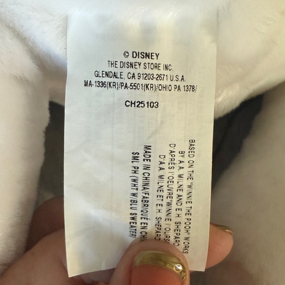 Disney White Plush Winnie the Pooh with Embroidered Logo - Picture 3 of 4